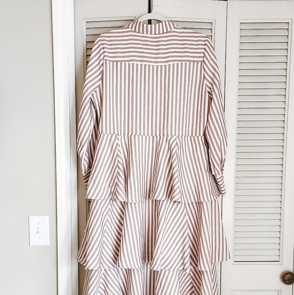NWT Dainty Jewells XL Pink and White Striped Spring Dress With Floral Buttons - Picture 9 of 10